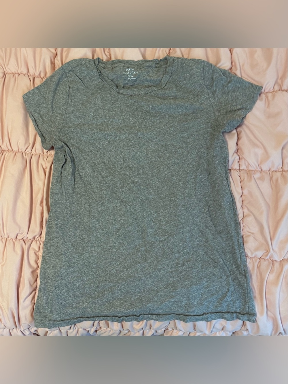 J Crew Factory Grey Women’s Slub Cotton Tee Shirt Size L Large